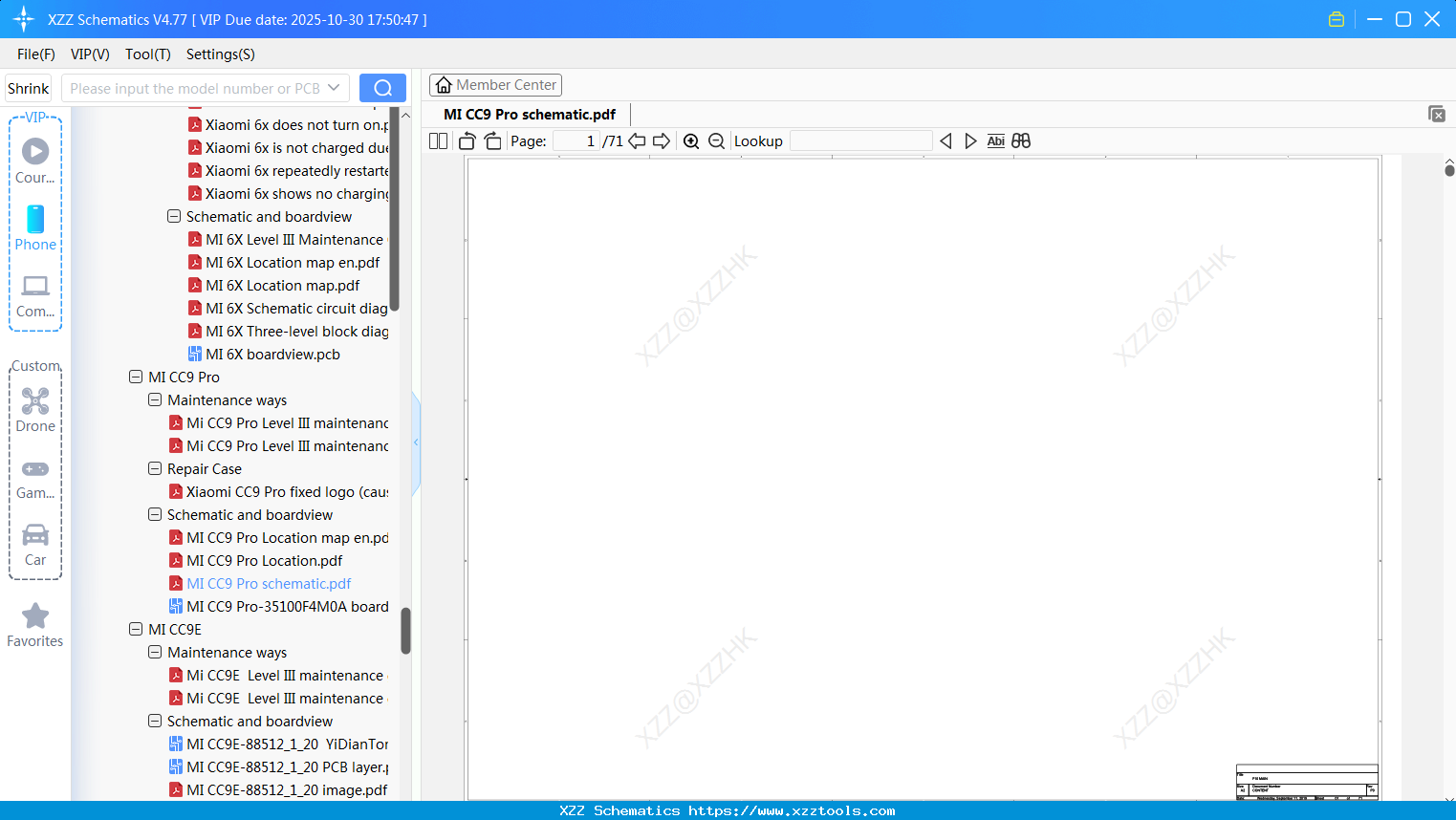 Xiaomi MI CC9 Pro Schematic